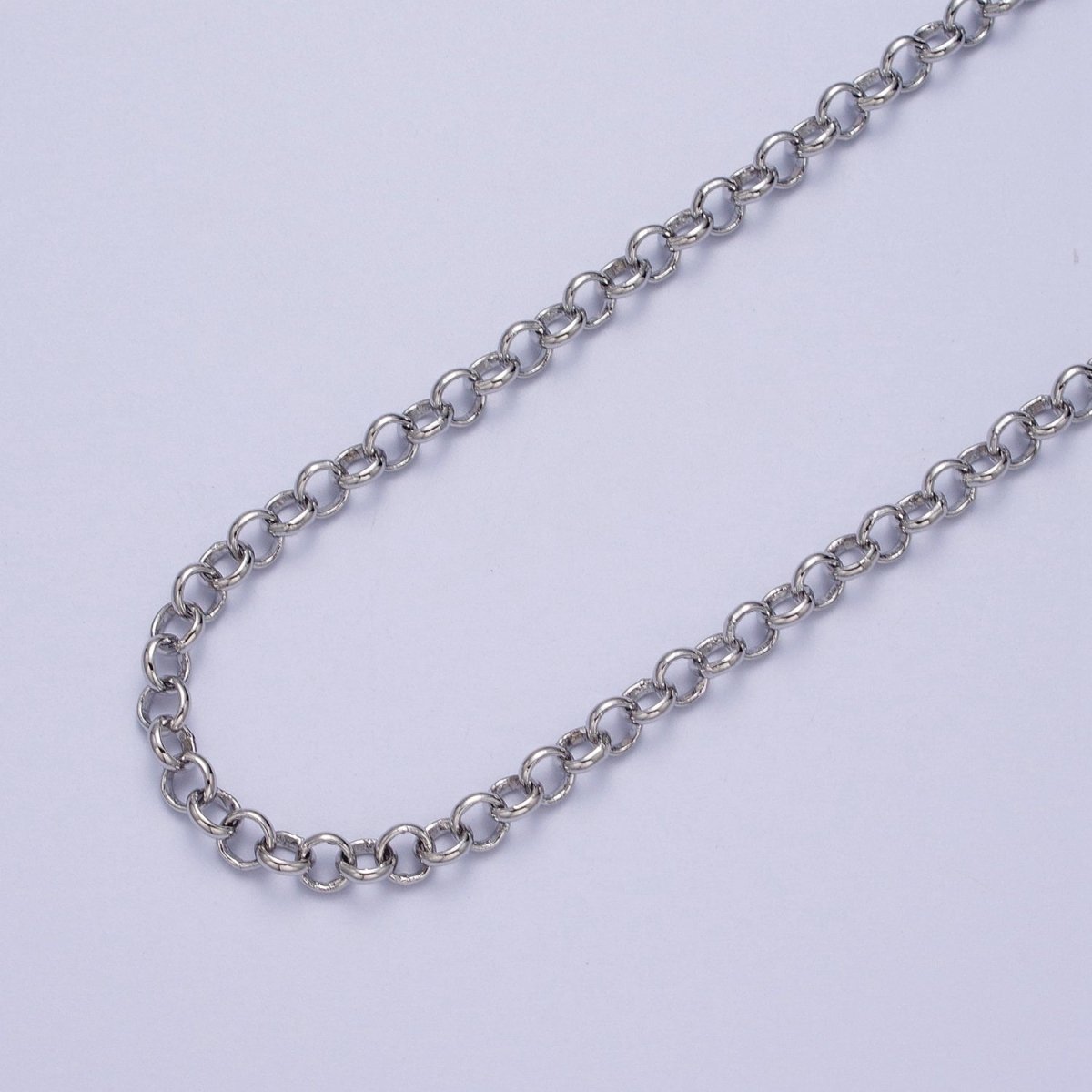 24K Gold Filled 4.8mm Round Rolo Unfinished Chain in Gold & Silver | ROLL-883, ROLL-884 Clearance Pricing - DLUXCA