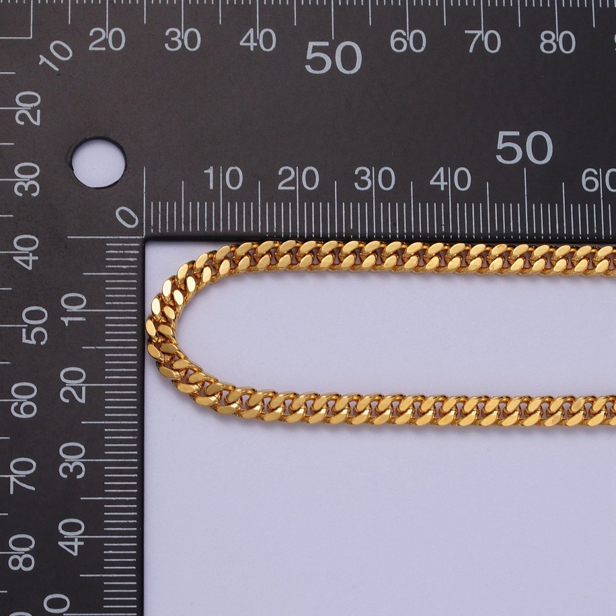 24K Gold Filled 4mm Flat Cuban Curb Gold, Silver Unfinished Chain | ROLL-992, ROLL-993 Clearance Pricing - DLUXCA