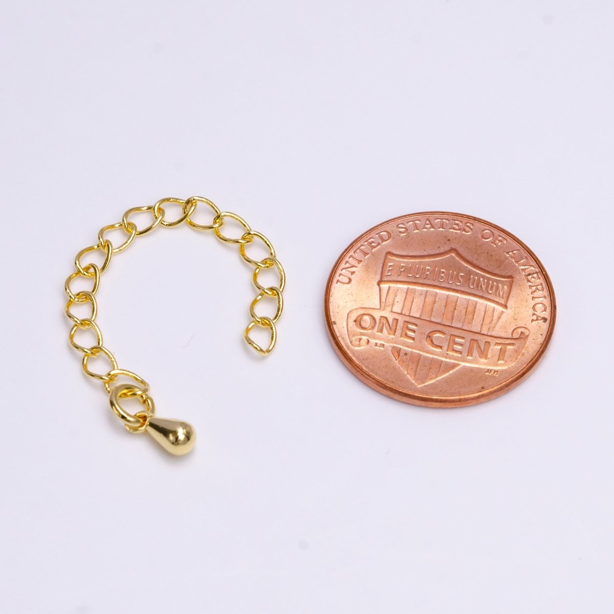 24K Gold Filled 50mm Teardrop Chain Extender Jewelry Making Supply | Z-382 - DLUXCA