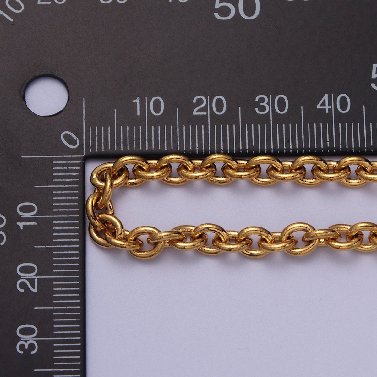 24K Gold Filled 5.2mm Cable Unfinished Statement Chain in Gold & Silver | ROLL-964, ROLL-965 Clearance Pricing - DLUXCA