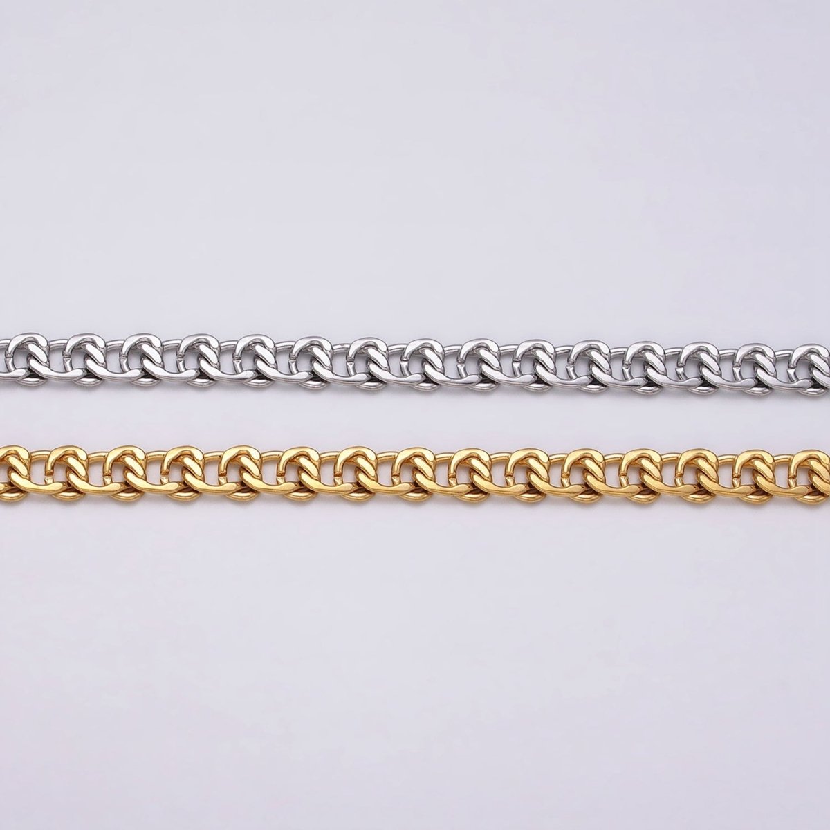 24k Gold Filled 5.8mm Twist Cable Chain Cable Link Unfinished Yard Chain in Gold & Silver | ROLL-1299 ROLL-1300 Clearance Pricing - DLUXCA