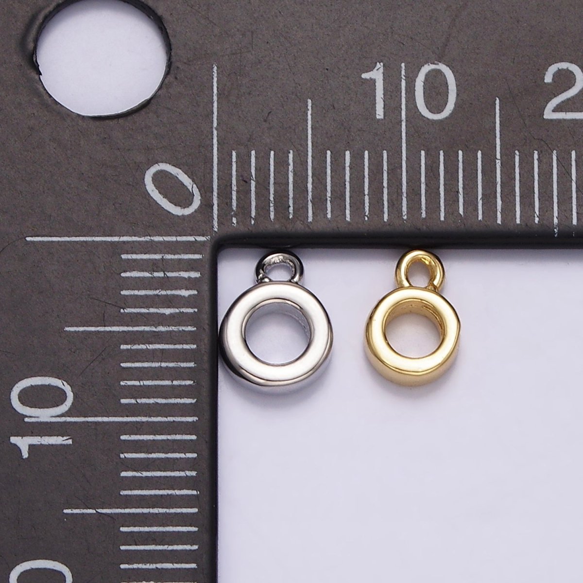 24K Gold Filled 5mm, 6mm Thin Crimp Open Loop Charm Holder Jewelry Making Supply in Gold & Silver | Z-923 - Z-926 - DLUXCA