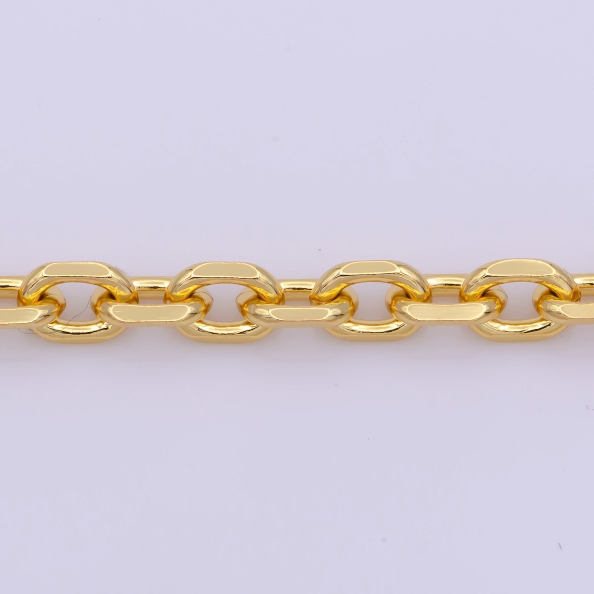 24K Gold Filled 5mm Unique Edged Cable 18 Inch Layering Statement Chain Necklace | WA-294 Clearance Pricing - DLUXCA