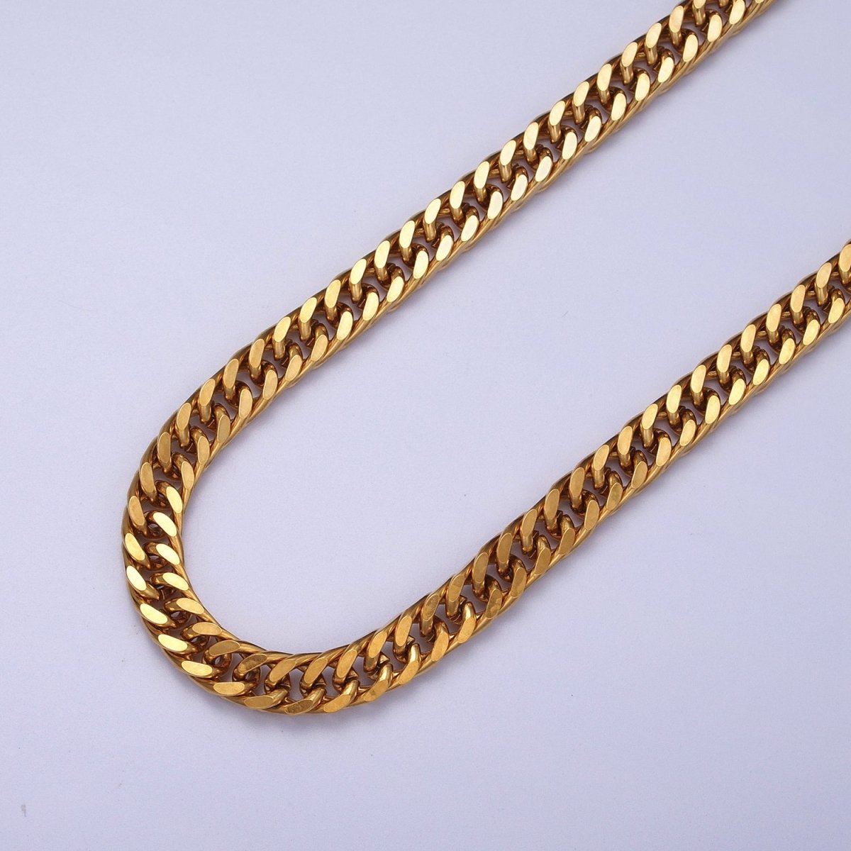 24K Gold Filled 6mm Boxy Square Curb Gold & Silver Unfinished Chain | ROLL-933 ROLL-934 Clearance Pricing - DLUXCA