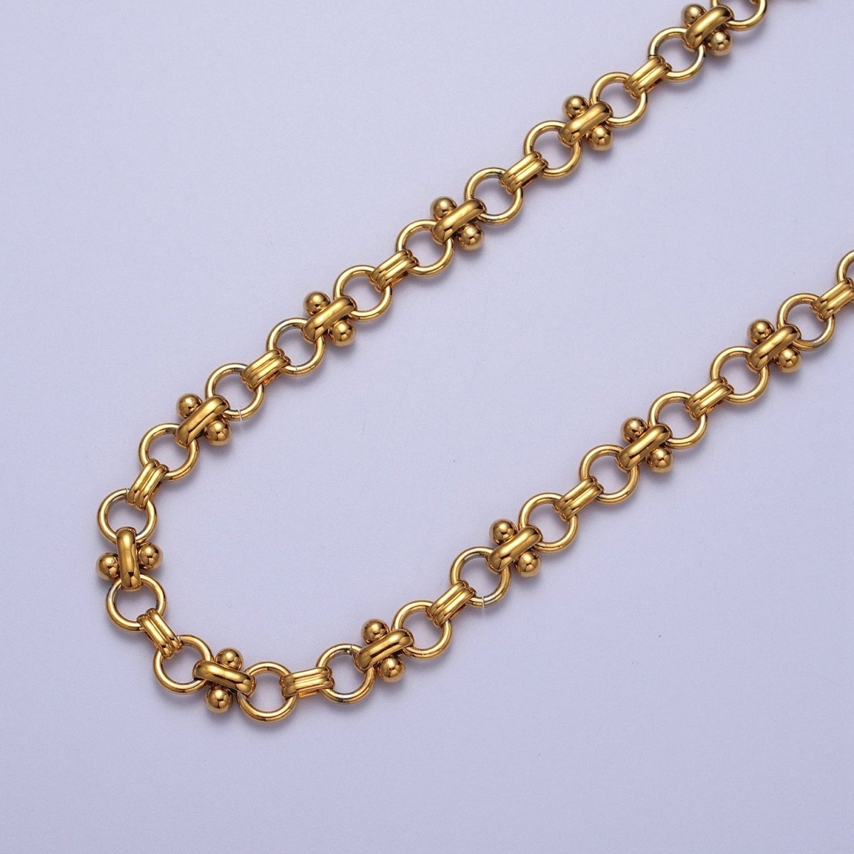 24K Gold Filled 7mm Double Rolo Designed Statement Unfinished Chain in Gold & Silver | ROLL-893 ROLL-894 Clearance Pricing - DLUXCA