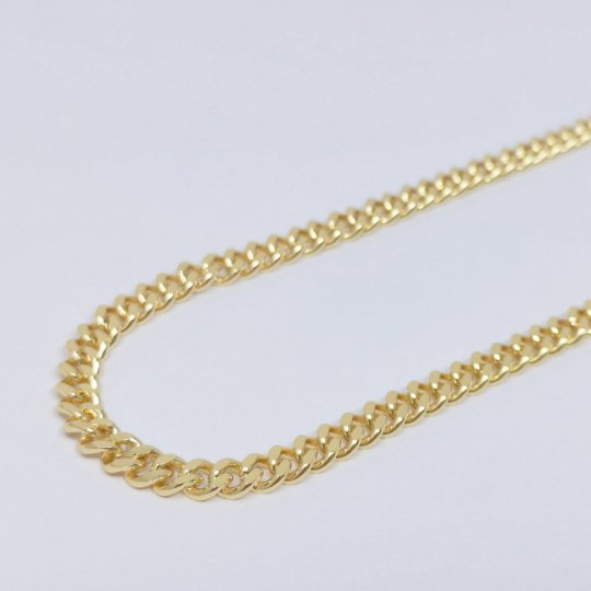 24K Gold Filled 7mmx5.9mm Cuban Curb Chain by Yard, Cuban Curb Chain, Wholesale bulk Roll Chain for DIY Craft, Thickness 2.2mm | ROLL-416 Clearance Pricing - DLUXCA