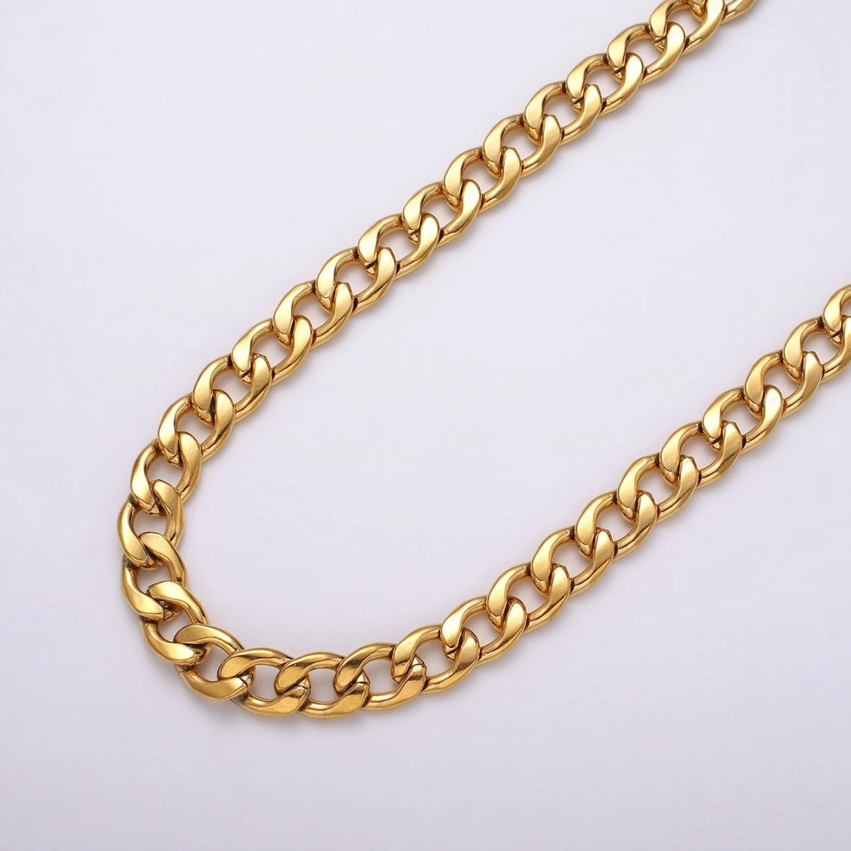 24k Gold Filled 8.3mm Miami Cuban Curb Chain Cable Link Unfinished Yard Chain in Gold & Silver | ROLL-1289 ROLL-1290 - DLUXCA