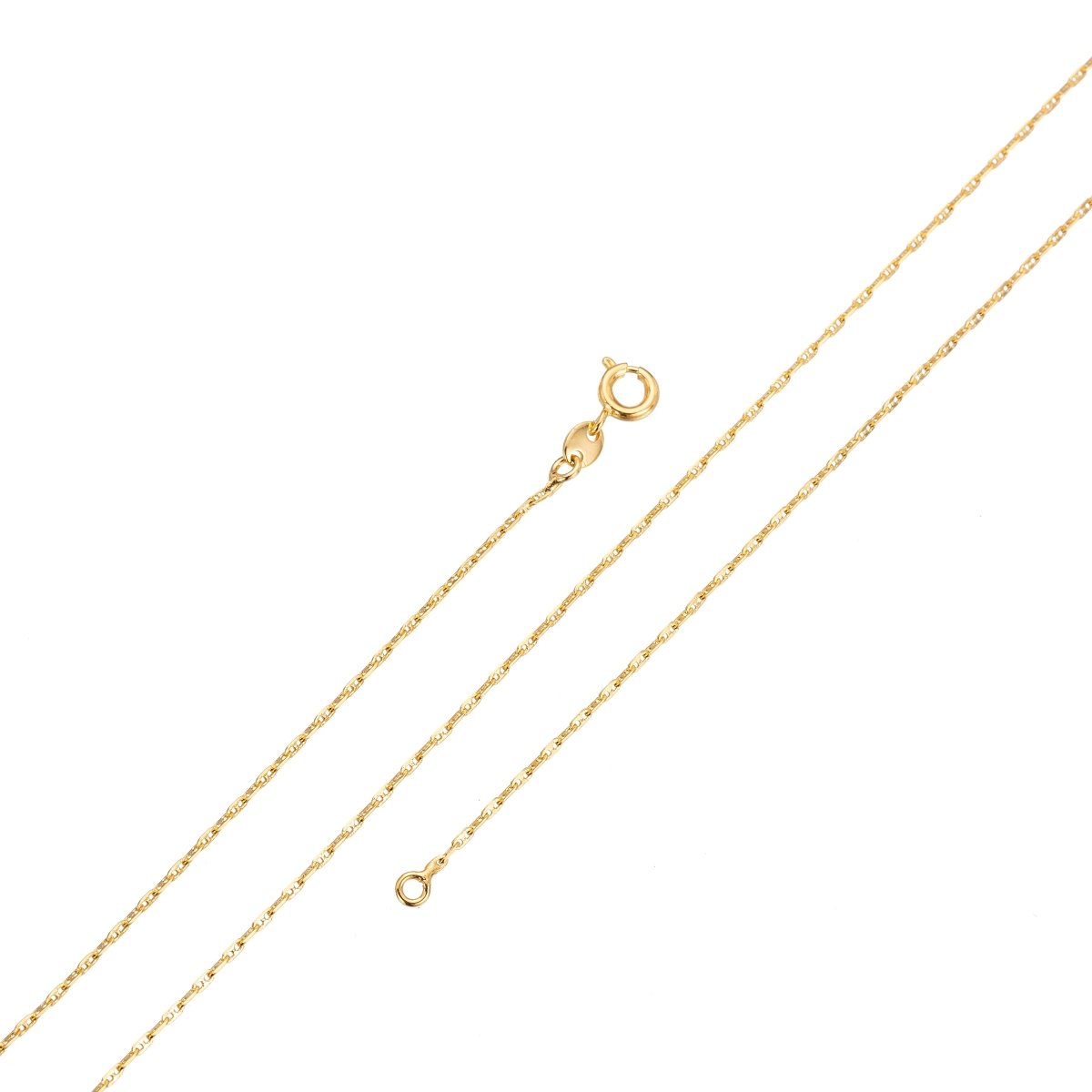 24K Gold Filled Anchor Chain Necklace, 20 inches Anchor Finished Necklace For Jewelry Making, Dainty 1.3mm Anchor Necklace w/Spring Ring | CN-013 - DLUXCA