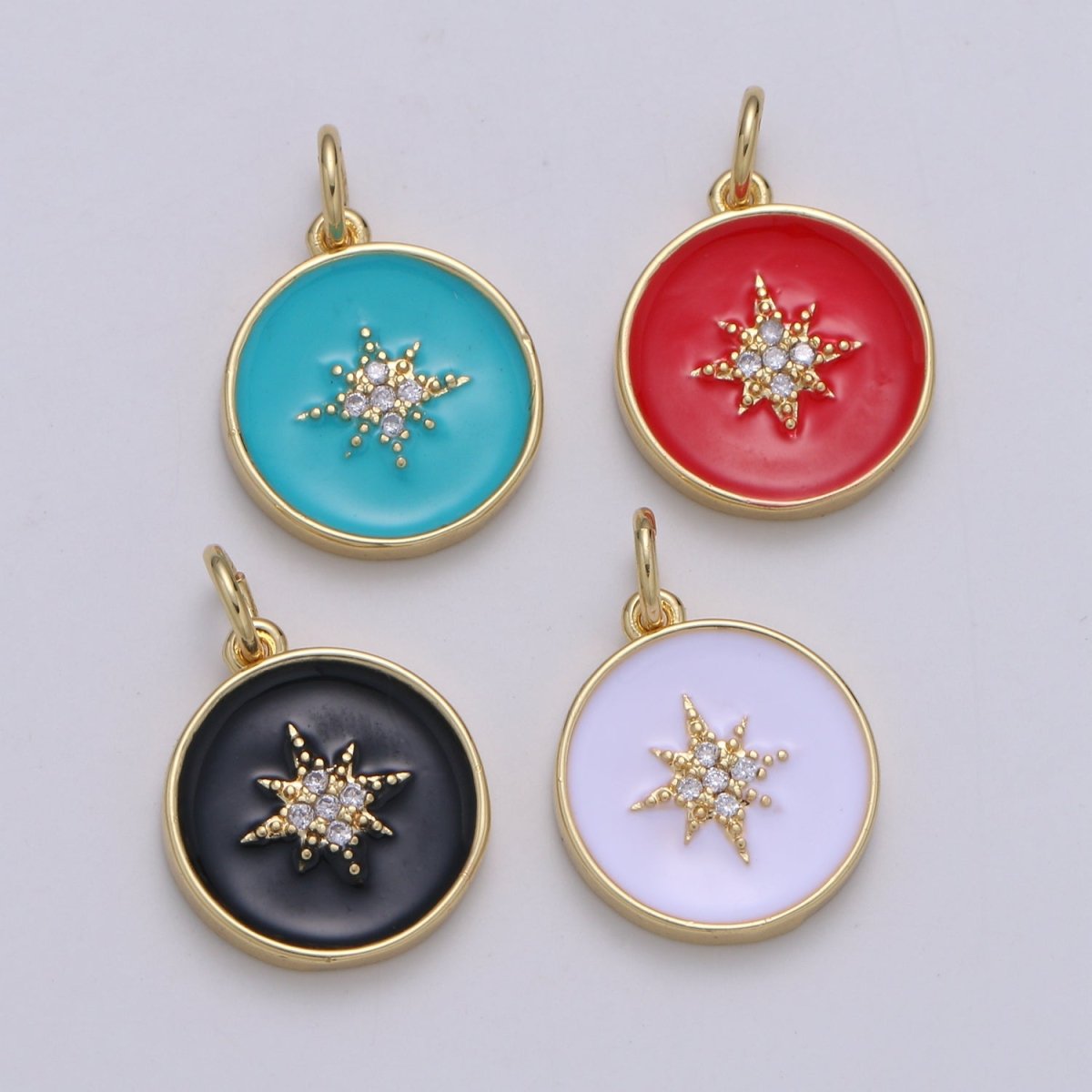 24K Gold Filled Ancient Stars Charm E-109-E-112 - DLUXCA