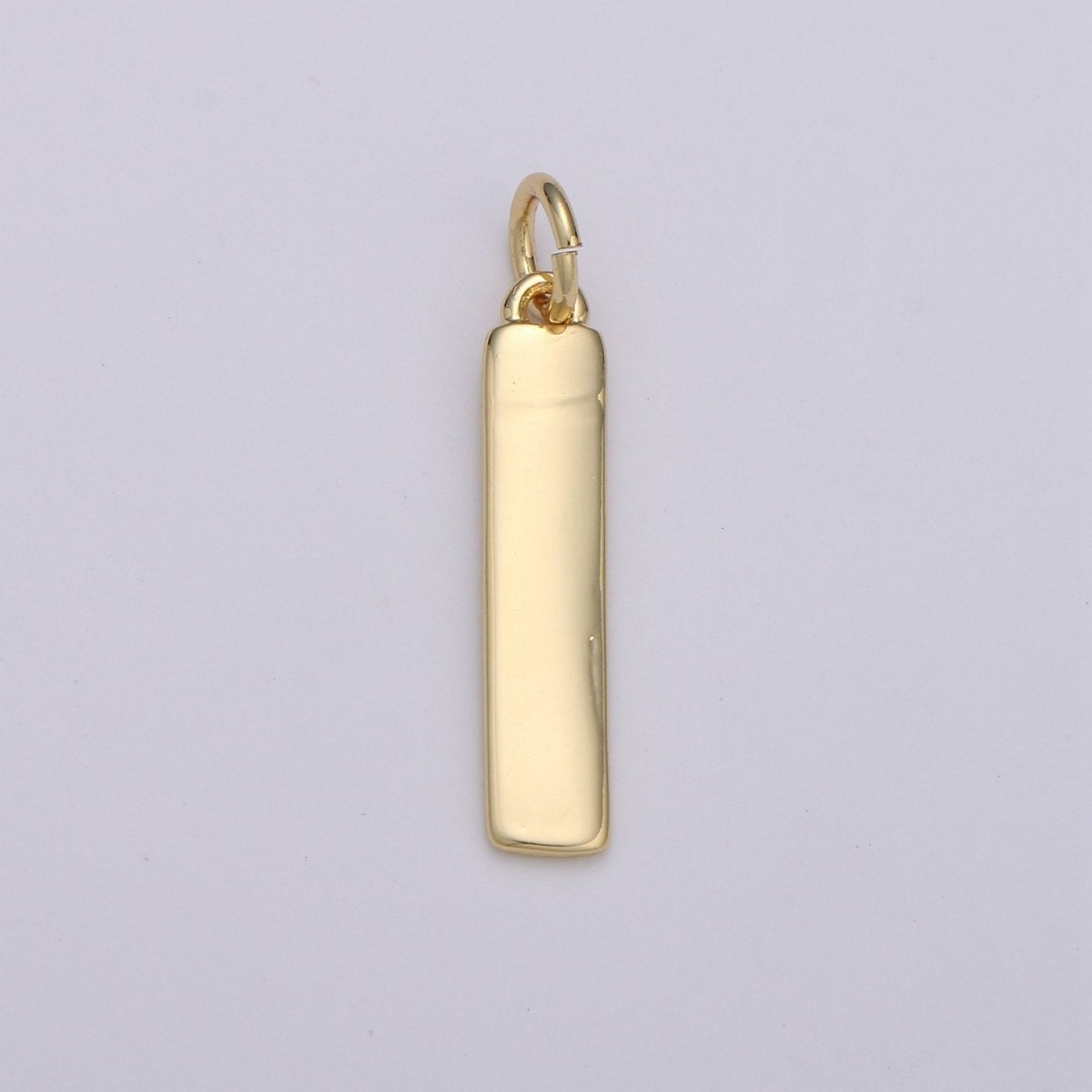 24k Gold Filled and Silver Long Rectangle Charm, Dainty Women Necklace, Gold Filled Charm, For DIY Jewelry, Gold Color | D-542 D-543 - DLUXCA