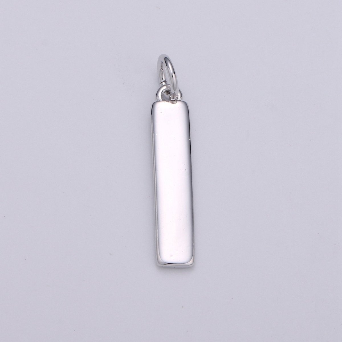 24k Gold Filled and Silver Long Rectangle Charm, Dainty Women Necklace, Gold Filled Charm, For DIY Jewelry, Gold Color | D-542 D-543 - DLUXCA