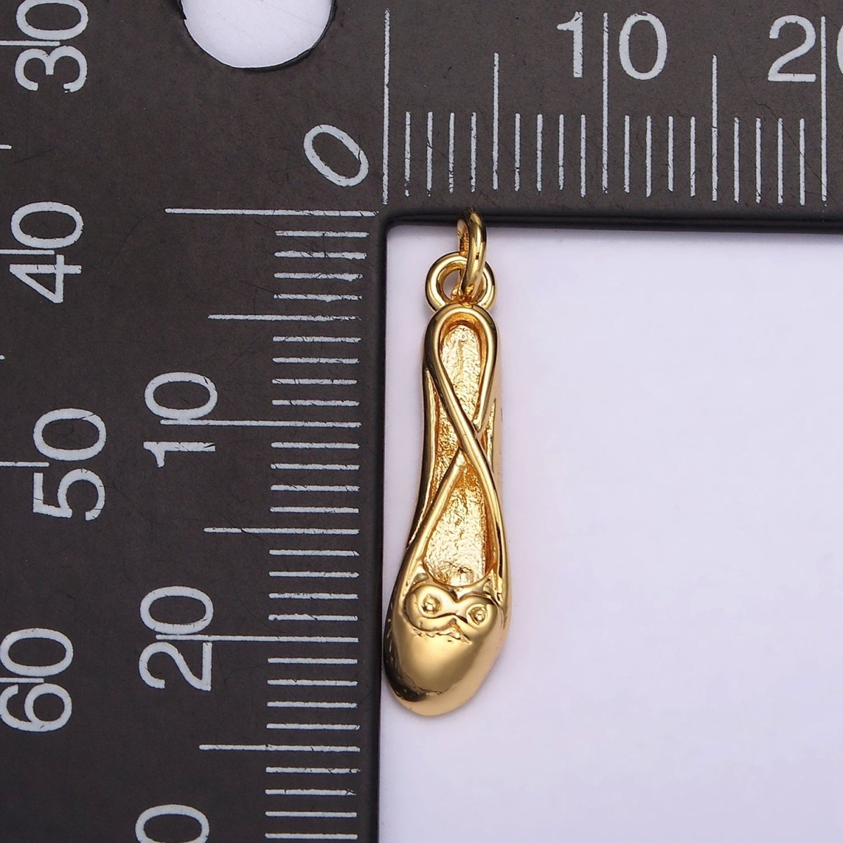 24K Gold Filled Ballet Dance Flat Shoes Charm | AC864 - DLUXCA