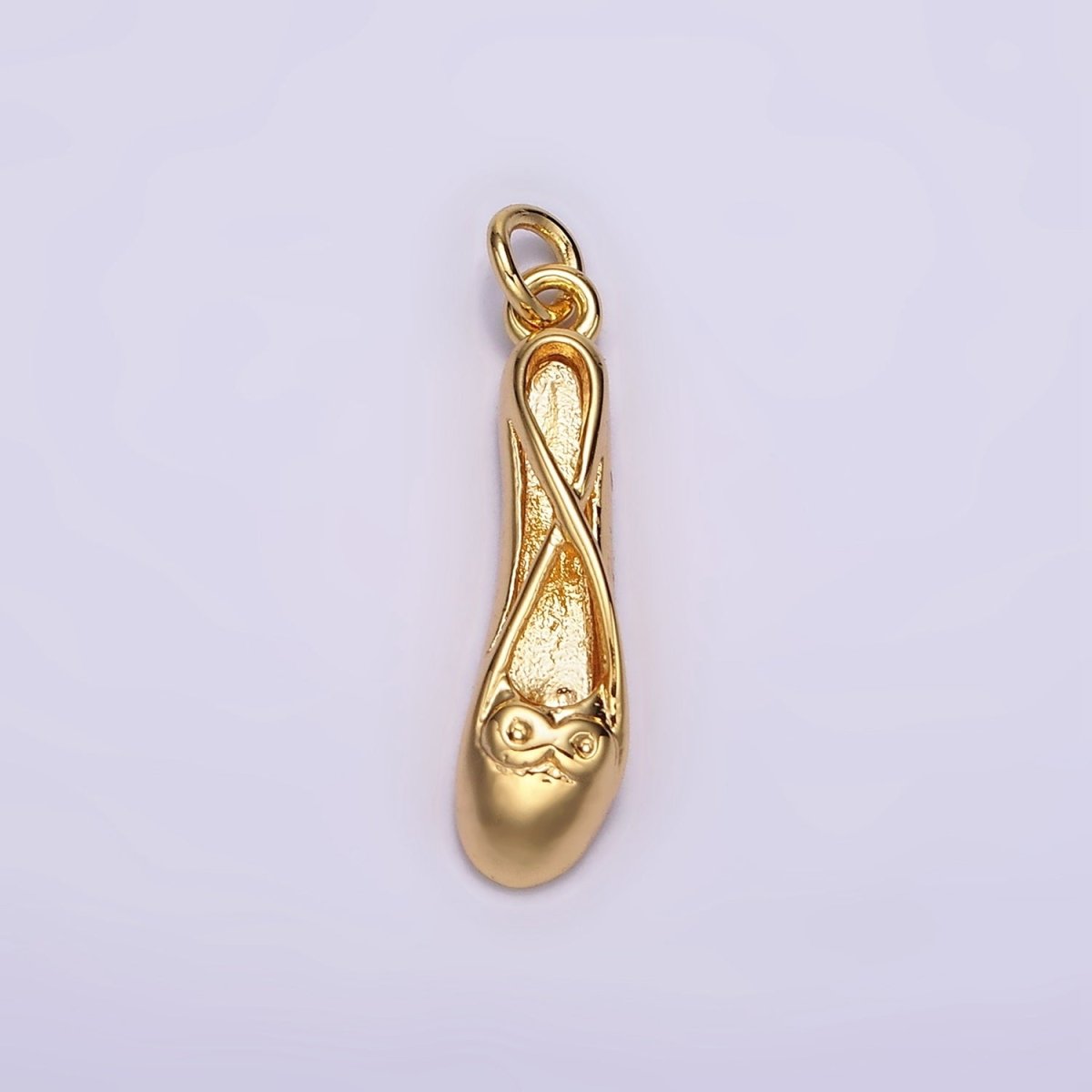 24K Gold Filled Ballet Dance Flat Shoes Charm | AC864 - DLUXCA