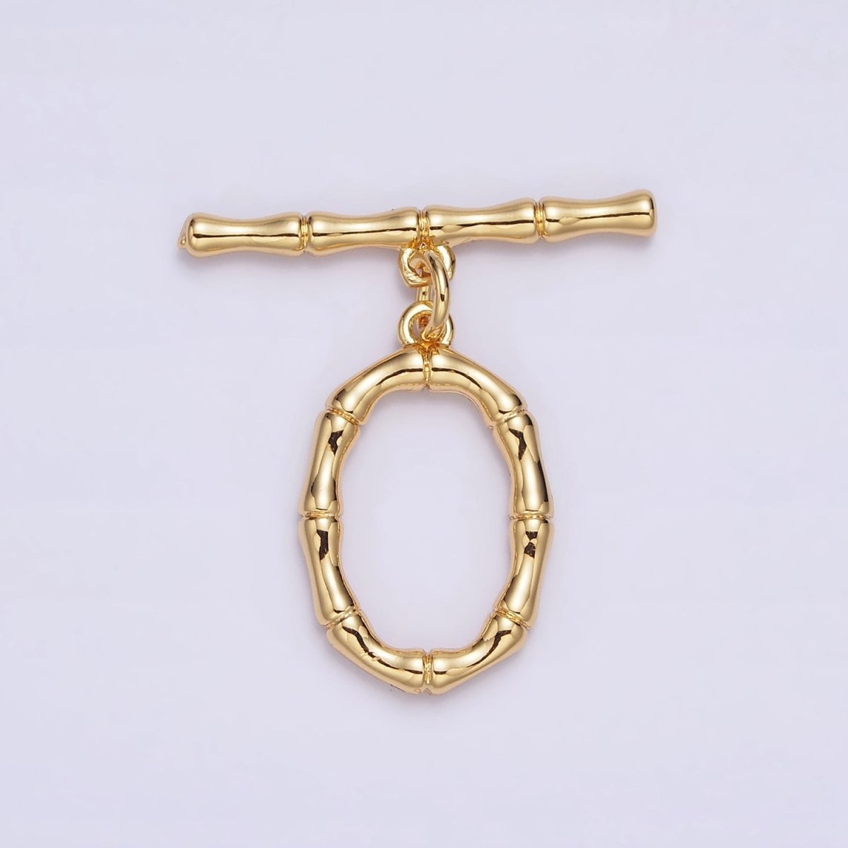24K Gold Filled Bamboo Oval OT Toggle Clasps Closure Jewelry Making Supply | Z-449 - DLUXCA