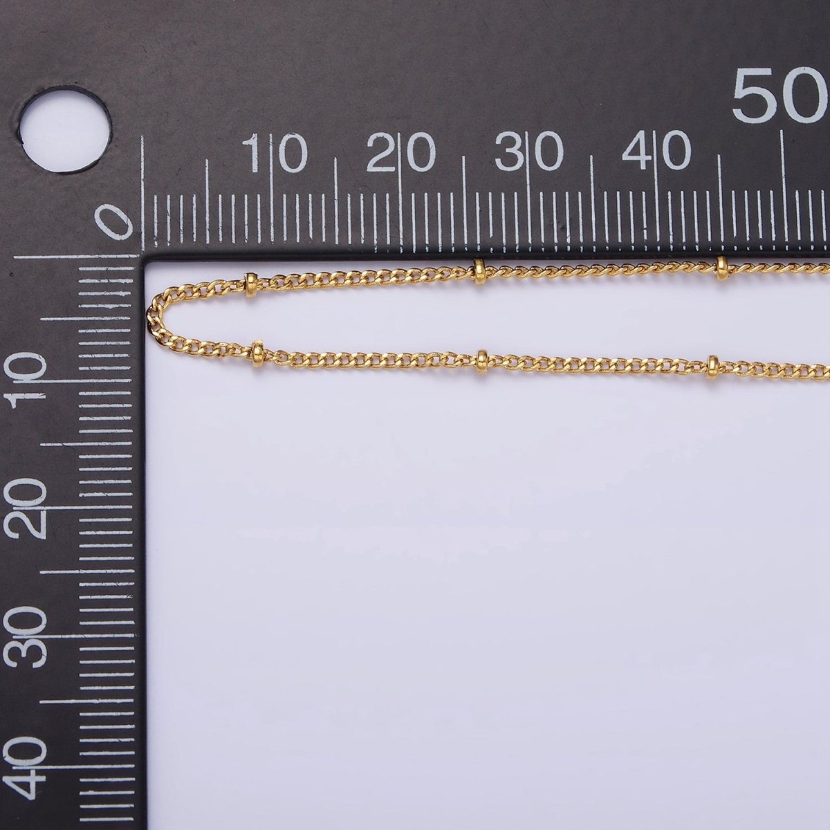 24K Gold Filled Beaded Cable Chain Necklace, Silver Gold Satellite Chain Necklace 18 inch | WA-1843 WA-1844 Clearance Pricing - DLUXCA