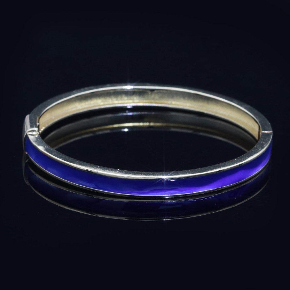 24K Gold Filled Blue Enamel Bangle Bracelet Wholesale Stacking Bracelet Fashion Jewelry | WA-085 Clearance Pricing - DLUXCA