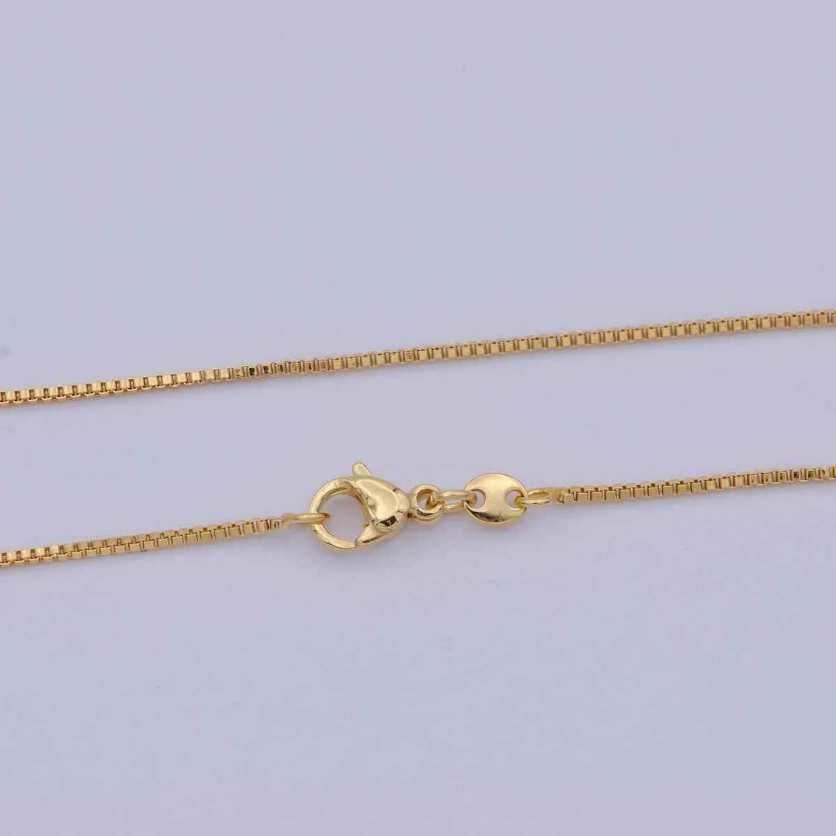 24K Gold Filled Box Chain Necklace, 20, 23.5 Inch Box Chain Necklace, Dainty 0.8mm Box Necklace | WA-469 WA-470 Clearance Pricing - DLUXCA