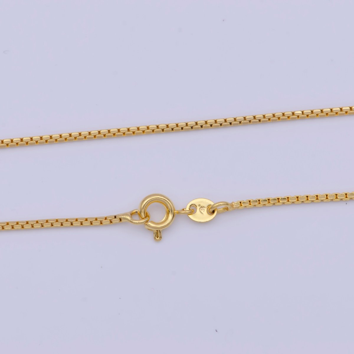 24k Gold Filled Box Chain Necklace Dainty Box Chain Necklace, 1mm Link Chain Necklace, Box Chain Ready to Wear Necklace | WA-1132 Clearance Pricing - DLUXCA
