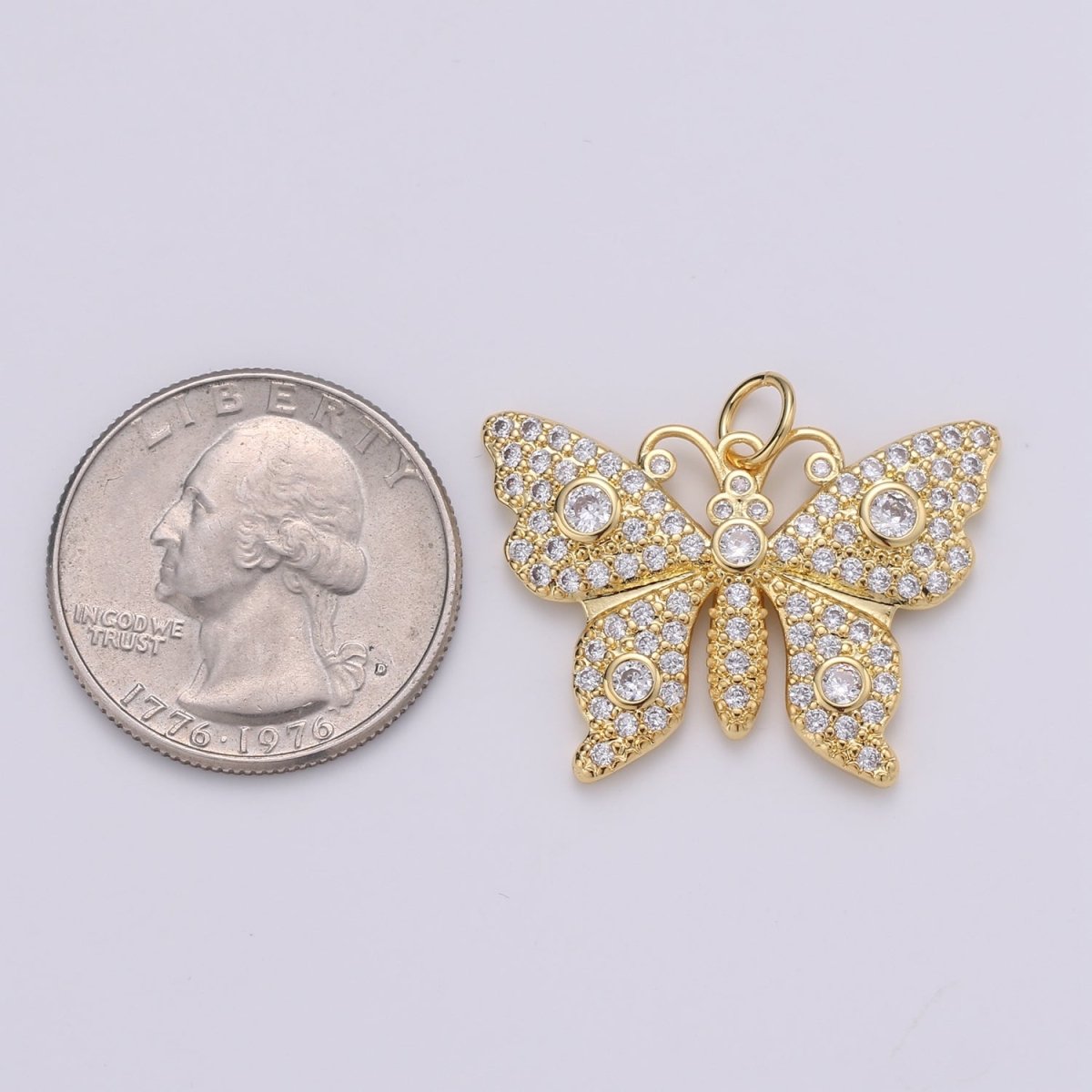 24K Gold Filled Butterfly Charm D-908 - DLUXCA