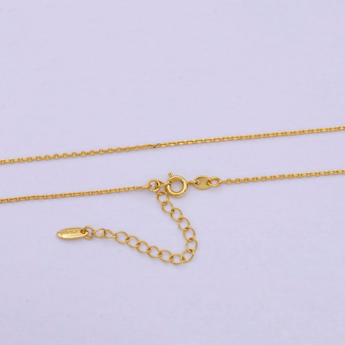24K Gold Filled Cable Chain, 17.7 Inch Layering Finished Chain Necklace with Spring Ring | WA-613 Clearance Pricing - DLUXCA
