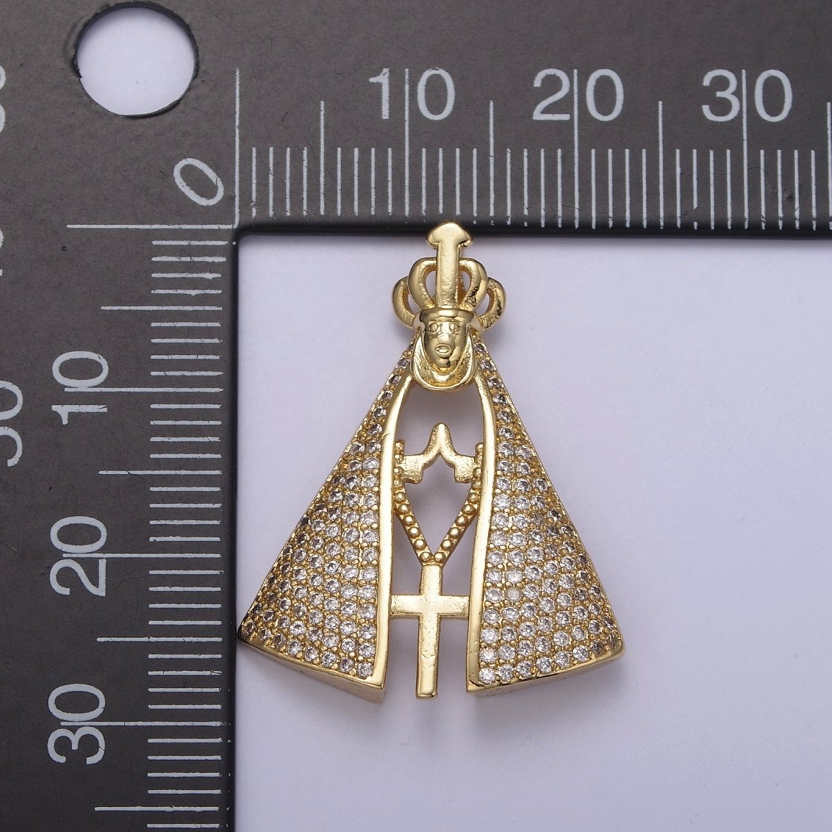 24K Gold Filled Cape Pendant for Pastor Catholic Religious Jewelry Making Supply N-538 - DLUXCA
