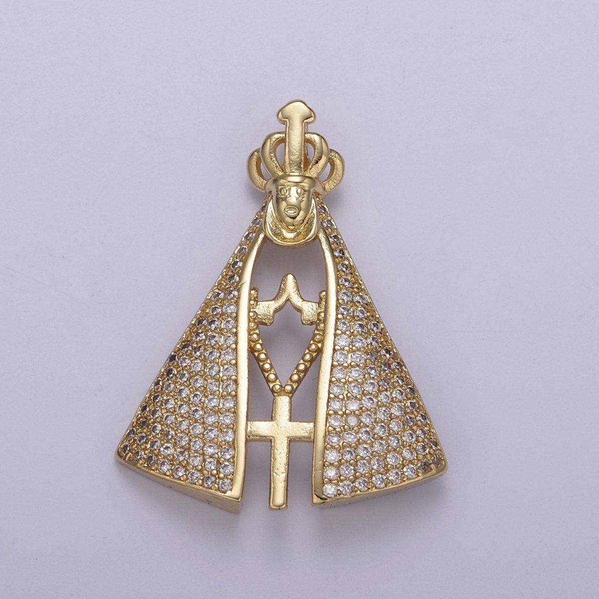 24K Gold Filled Cape Pendant for Pastor Catholic Religious Jewelry Making Supply N-538 - DLUXCA