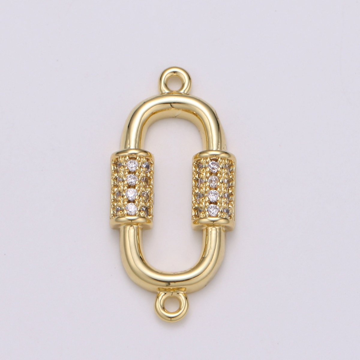 24k Gold Filled Carabiner Style Connector Dainty Gold Link Charm Connectors, Gold Link Necklace Bracelet Connector for Jewelry Making Supply F-553 - DLUXCA