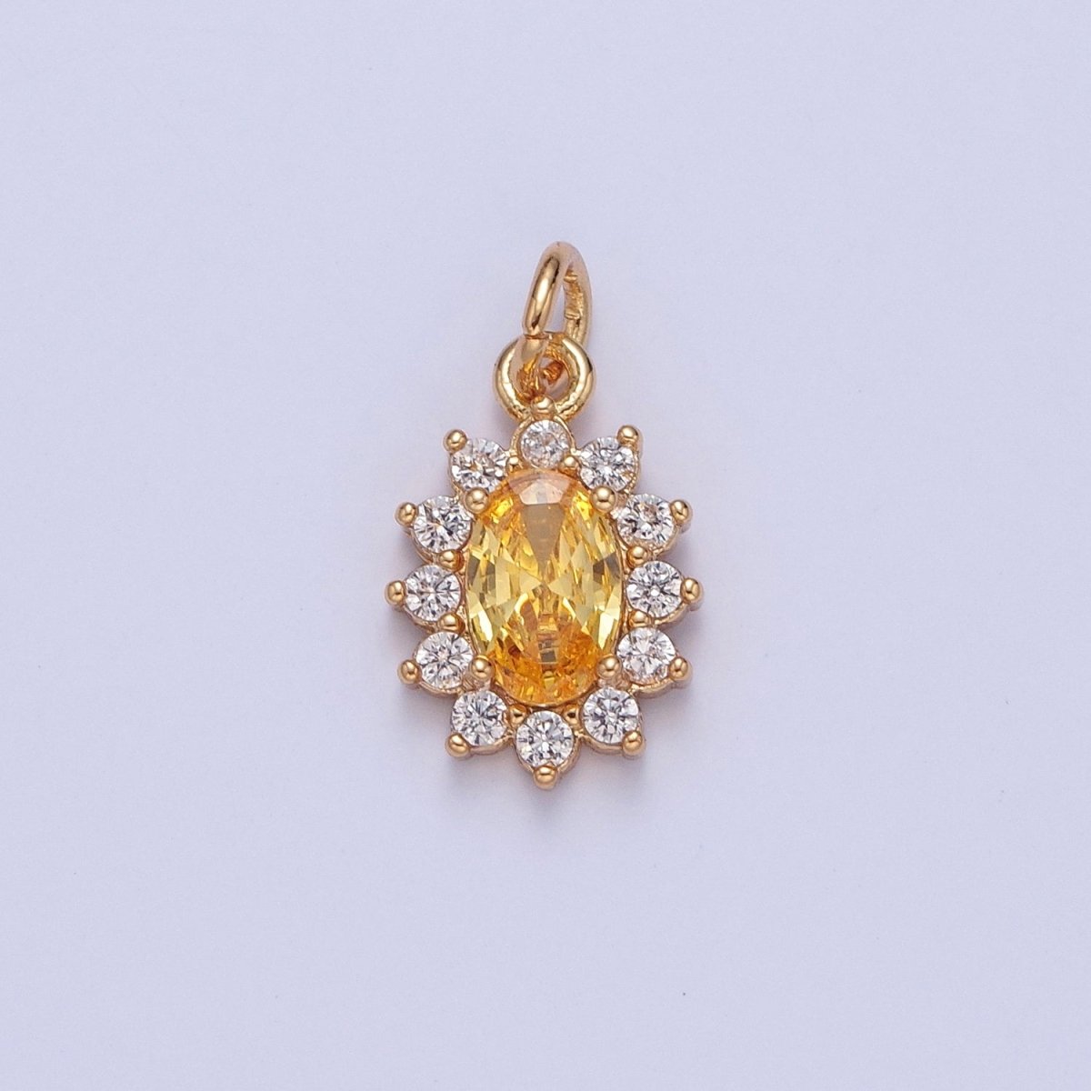 24K Gold Filled Celestial Sun Cubic Zirconia Charm For DIY Jewelry Necklace Making | X-082 - X-087 - DLUXCA