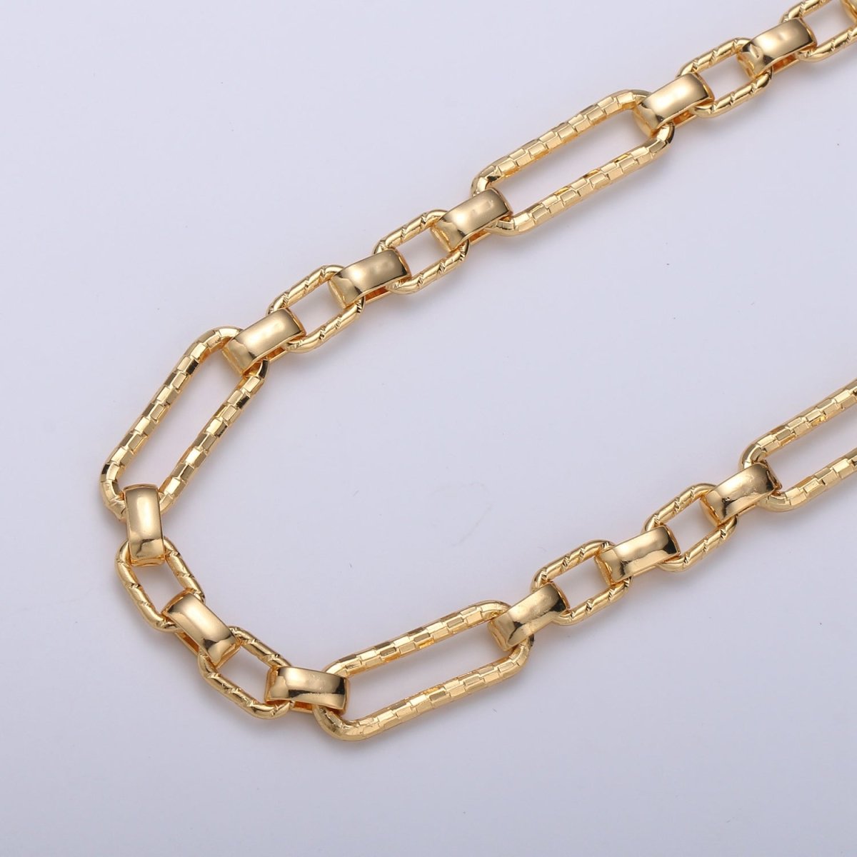 24K Gold Filled Chain By Yard, Long and short Fancy Chain By Yard, Wholesale Roll Chain For Jewelry Making | ROLL-370 Clearance Pricing - DLUXCA