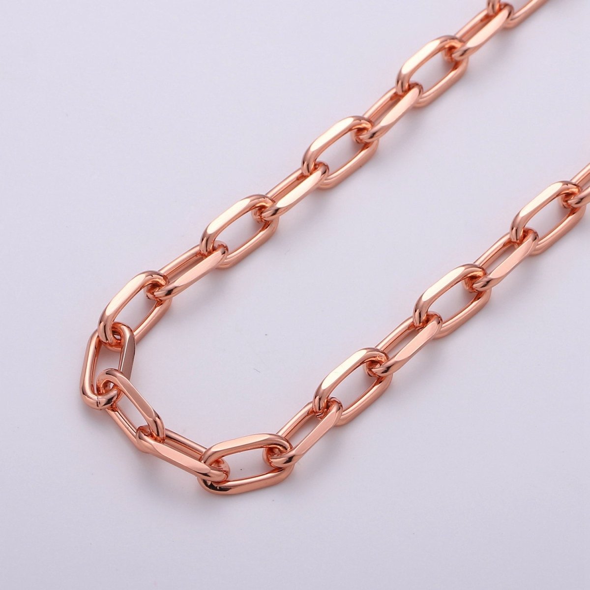 24K Gold Filled Chain Fashion CABLE Chain - Silver, Rose Gold, Black Chunky Chain, 12X7mm 2mm Thick Chain | ROLL-143, ROLL-144, ROLL-145, ROLL-146 Clearance Pricing - DLUXCA
