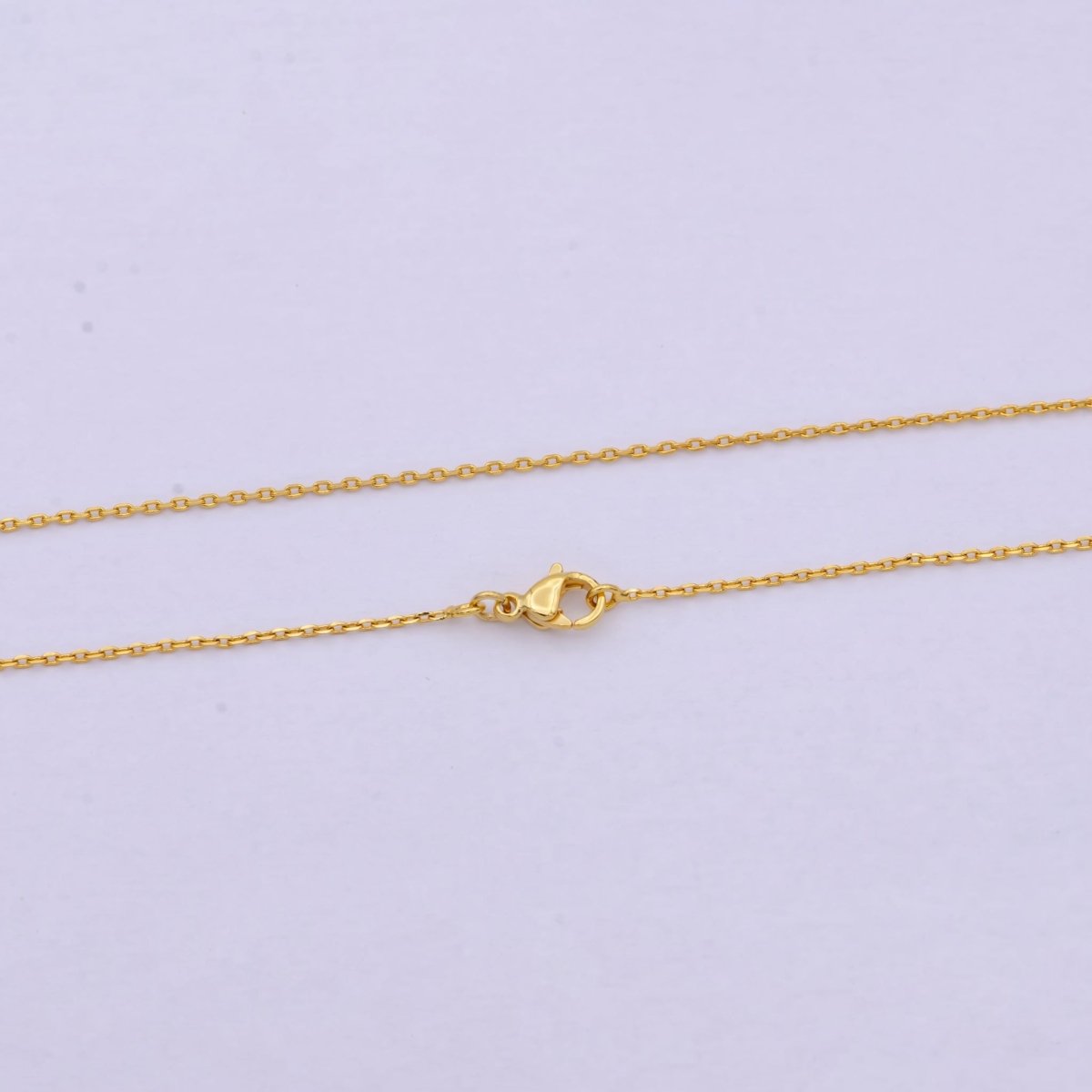24K Gold Filled Chain Necklace, Dainty 0.9mm Cable Finished Chain, 17.5" Inch Layering Necklace | WA-615 Clearance Pricing - DLUXCA