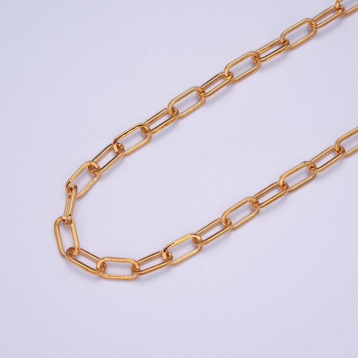 24k Gold Filled Chain Paper Clip Chain Necklace 19.5 inch long | WA-1379 Clearance Pricing - DLUXCA