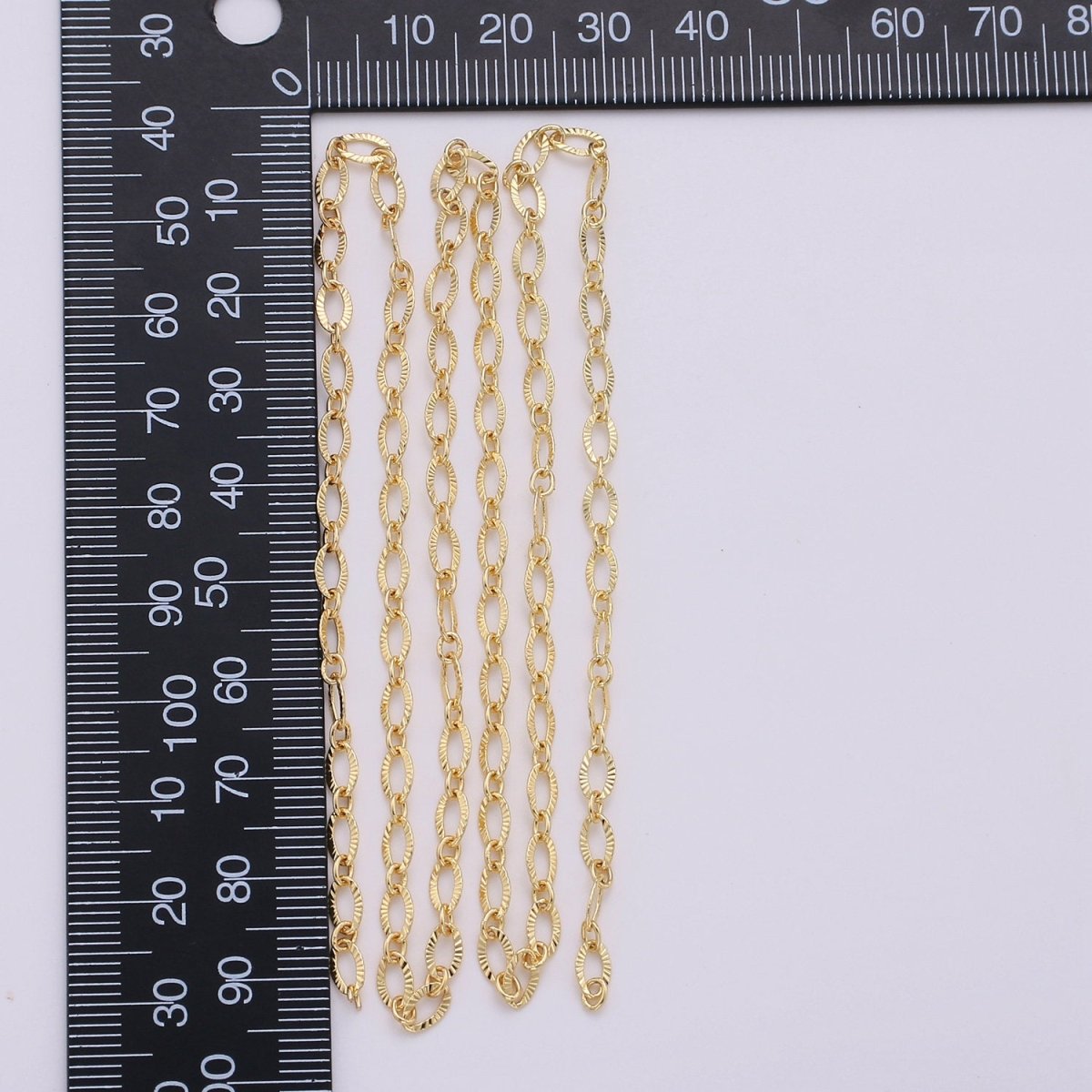 24K Gold Filled Chain - Textured CABLE Chain - 6x3.5mm - Unfinished Chain by Yard For Jewelry Making | ROLL-135 Clearance Pricing - DLUXCA