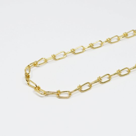 24K Gold Filled Chain Twisted by Yard, Oval Chain 17.8X5mm link DESIGNED Chain for Necklace Bracelet Anklet Supply Component | ROLL-426 Clearance Pricing - DLUXCA