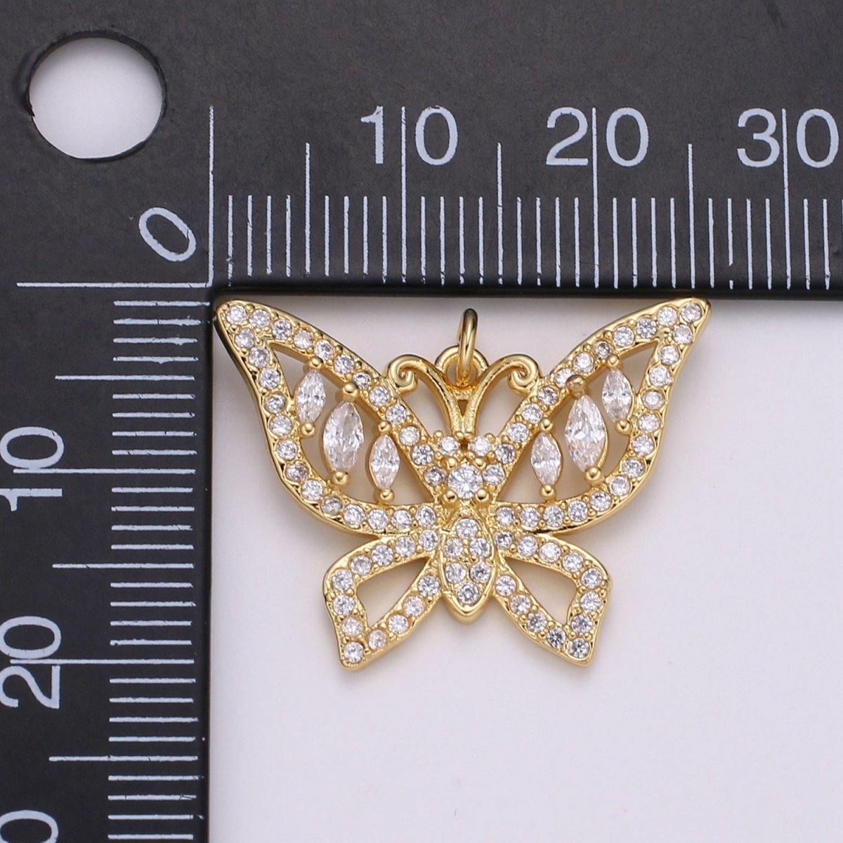 24k Gold Filled Charm Dainty Micro Pave Butterfly Charm Gold Animal Jewelry Inspired Cubic Mariposa Butterfly pendant for Necklace Bracelet E-134 - DLUXCA