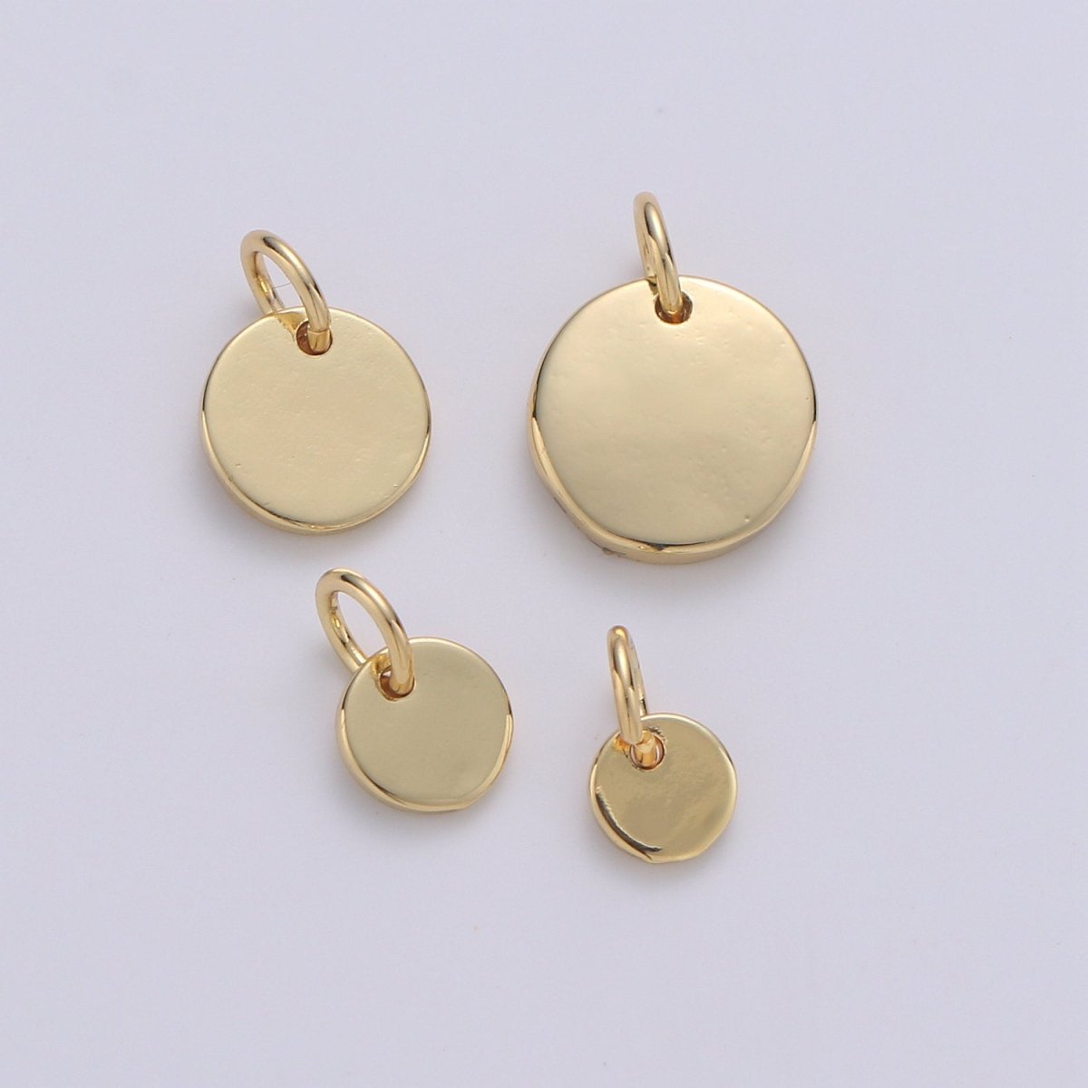 24k Gold Filled Circular charm DIY Earring Jewelry, Earring & Pendant Supply DIY Findings, Wristlet Charm, D-294-D-297 - DLUXCA