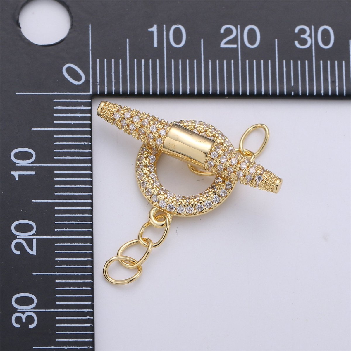24k gold filled clasps, push in closure clasp jewelry findings for necklace making supply 19x7mm K-173 - DLUXCA