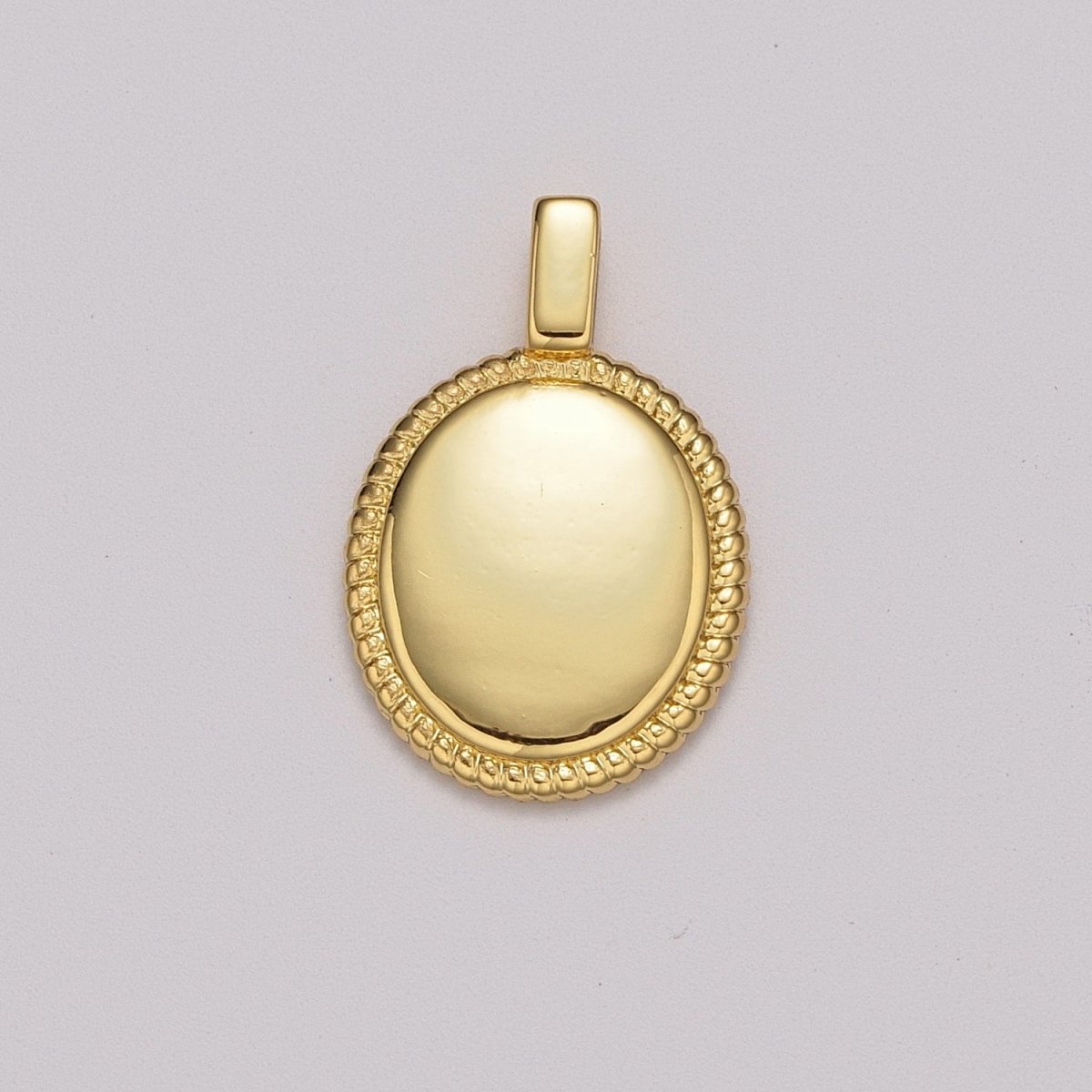 24k Gold Filled Classic Oval Pendant Charm for Necklace Minimalist Jewelry / N-1434 - DLUXCA