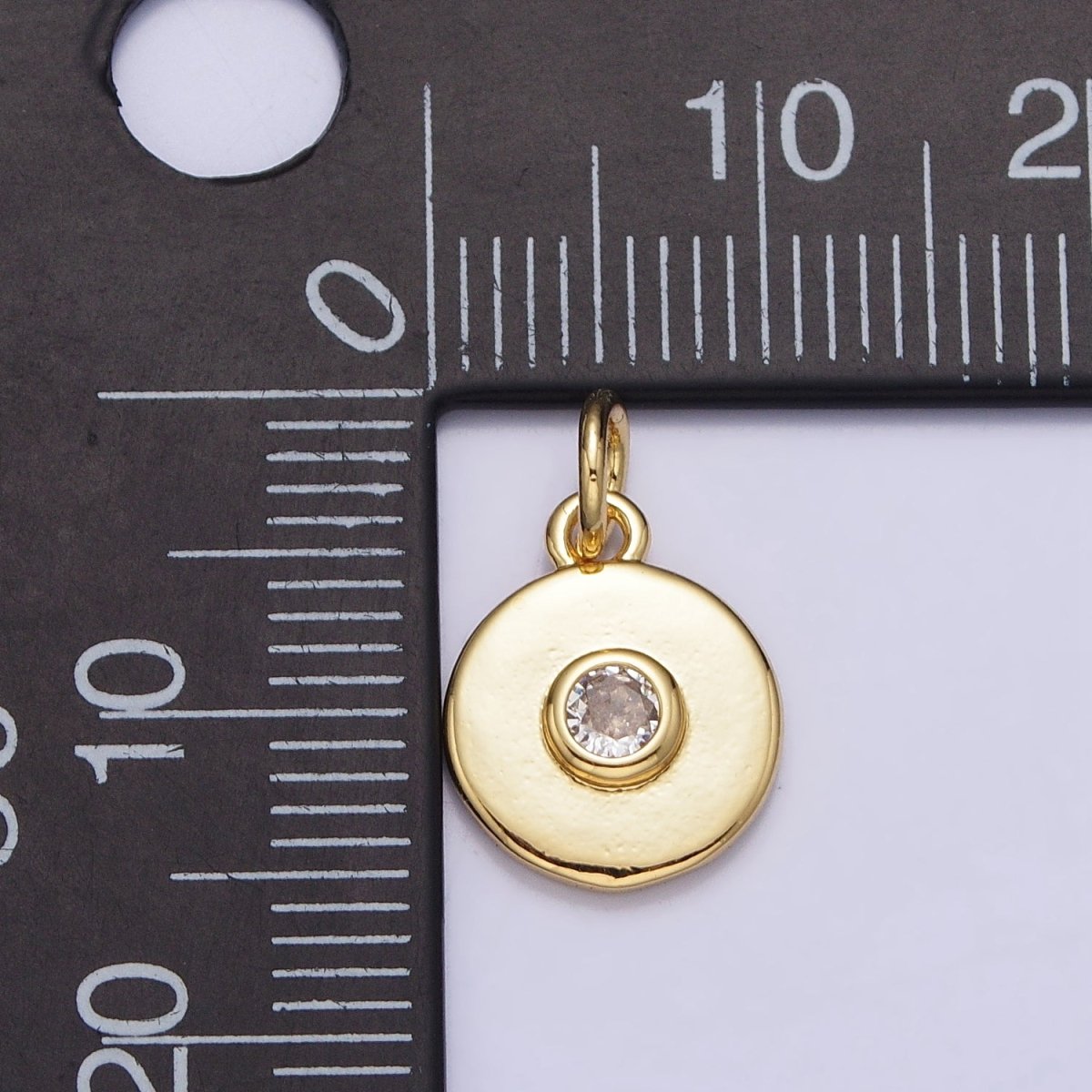 24K Gold Filled Clear CZ Gold 10mm Round Add-On Charm | AC-314 - DLUXCA