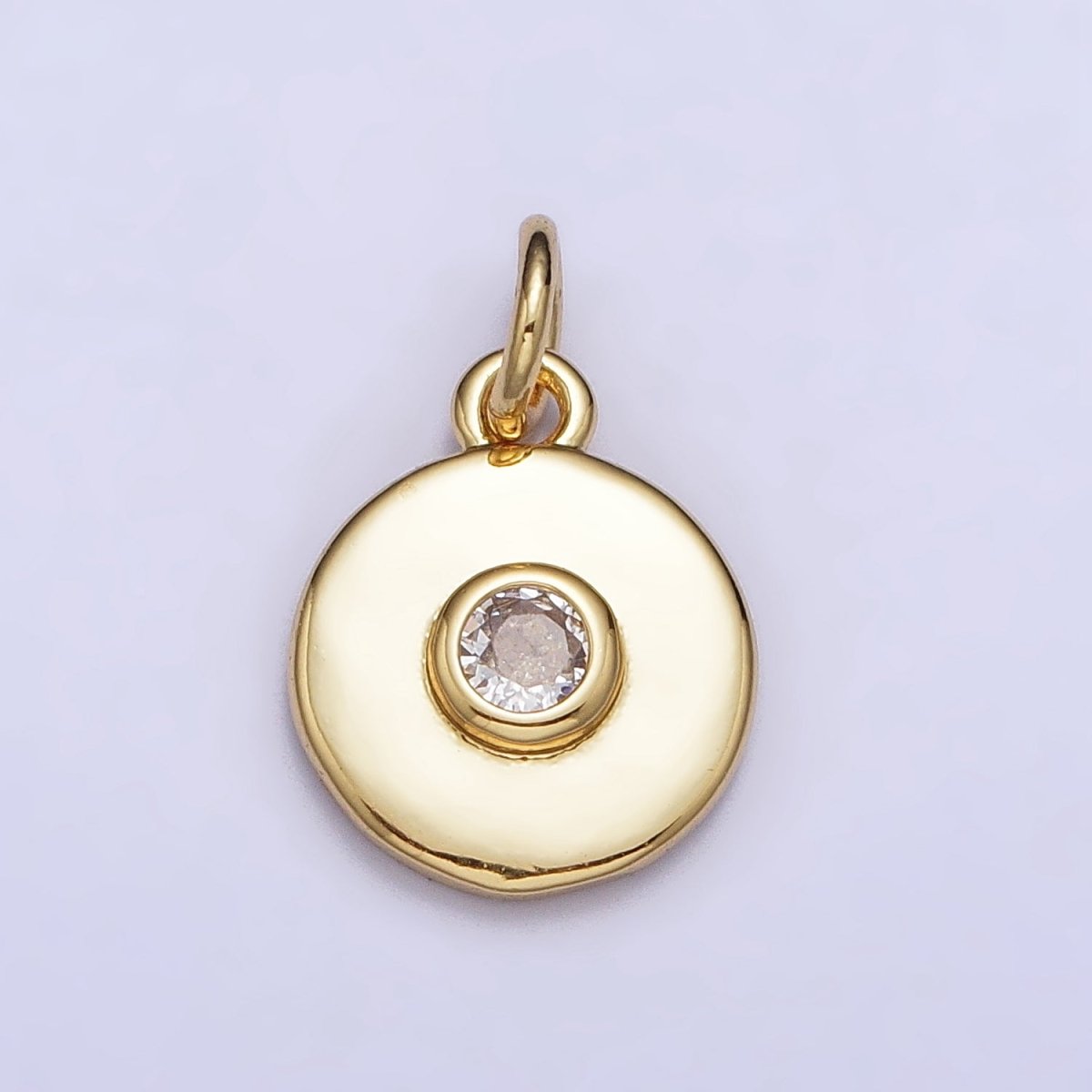 24K Gold Filled Clear CZ Gold 10mm Round Add-On Charm | AC-314 - DLUXCA