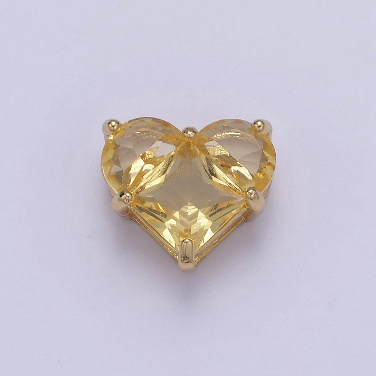 24K Gold Filled Colorful 10mm Cubic Zirconia Heart Love Spacer Beads | B-009 B-011 B-012 B-017 B-020 B-024 B-037 B-052 - DLUXCA