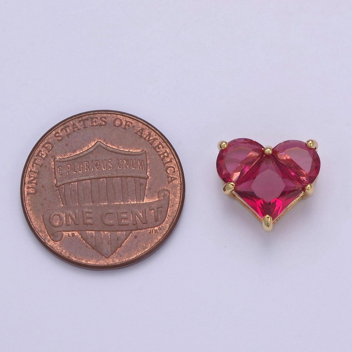 24K Gold Filled Colorful 10mm Cubic Zirconia Heart Love Spacer Beads | B-009 B-011 B-012 B-017 B-020 B-024 B-037 B-052 - DLUXCA