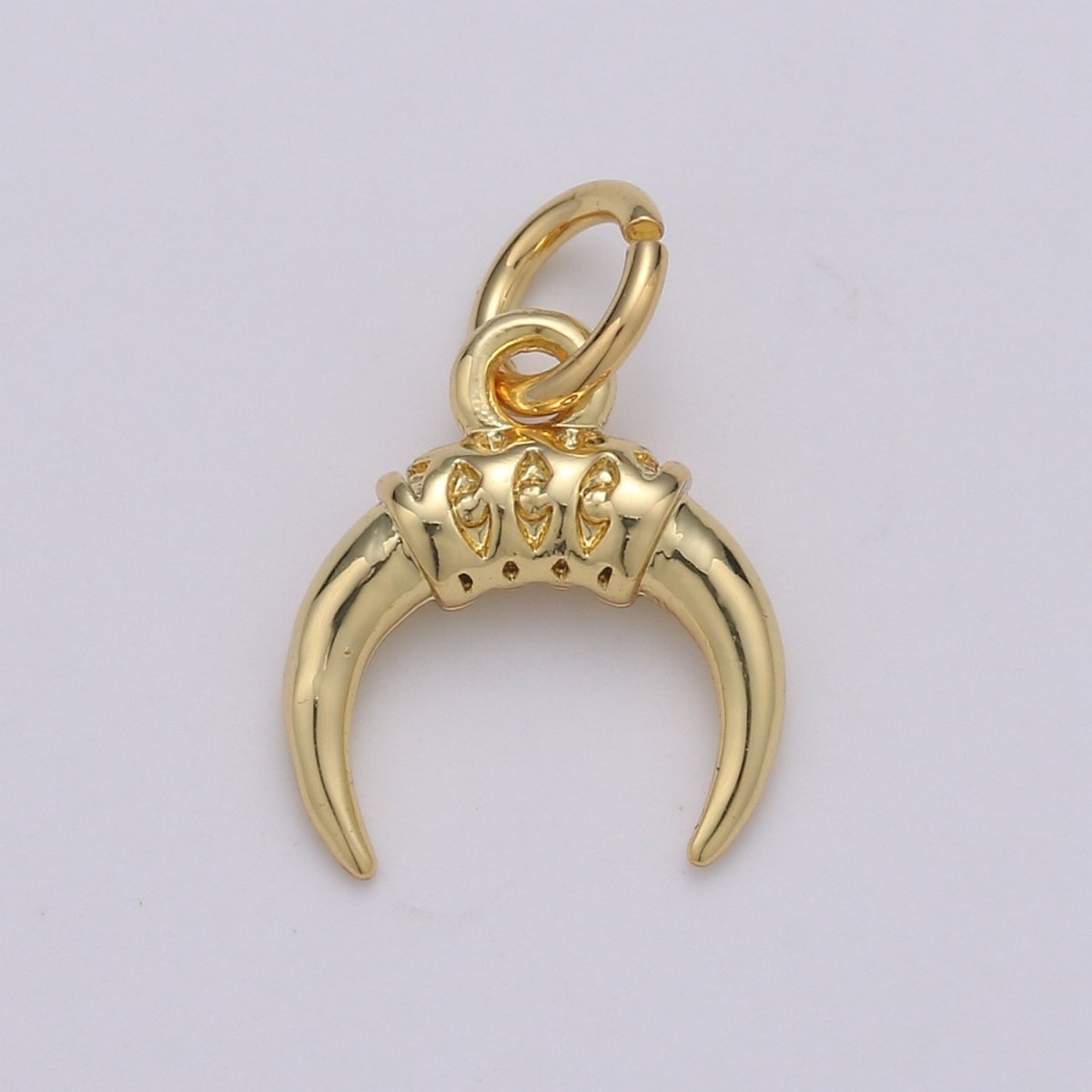24K Gold Filled Cow Horn Charm E-069 - DLUXCA
