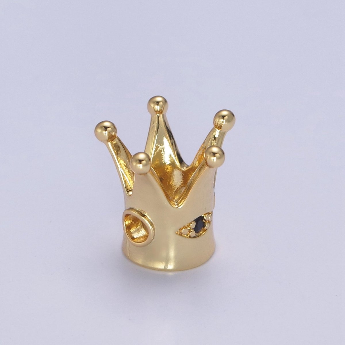 24K Gold Filled Crown Spacer Bead Bracelet Spacer Evil Eye CZ Beads-DIY Jewelry Making B-159 - DLUXCA