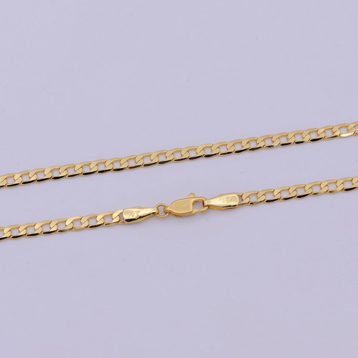 24K Gold Filled Cuban Link Chain Necklace 18 inch Miami Cuban, 3.2mm Gold Chain, Curb Link, Men Women Chain Necklaces | WA-523 Clearance Pricing - DLUXCA