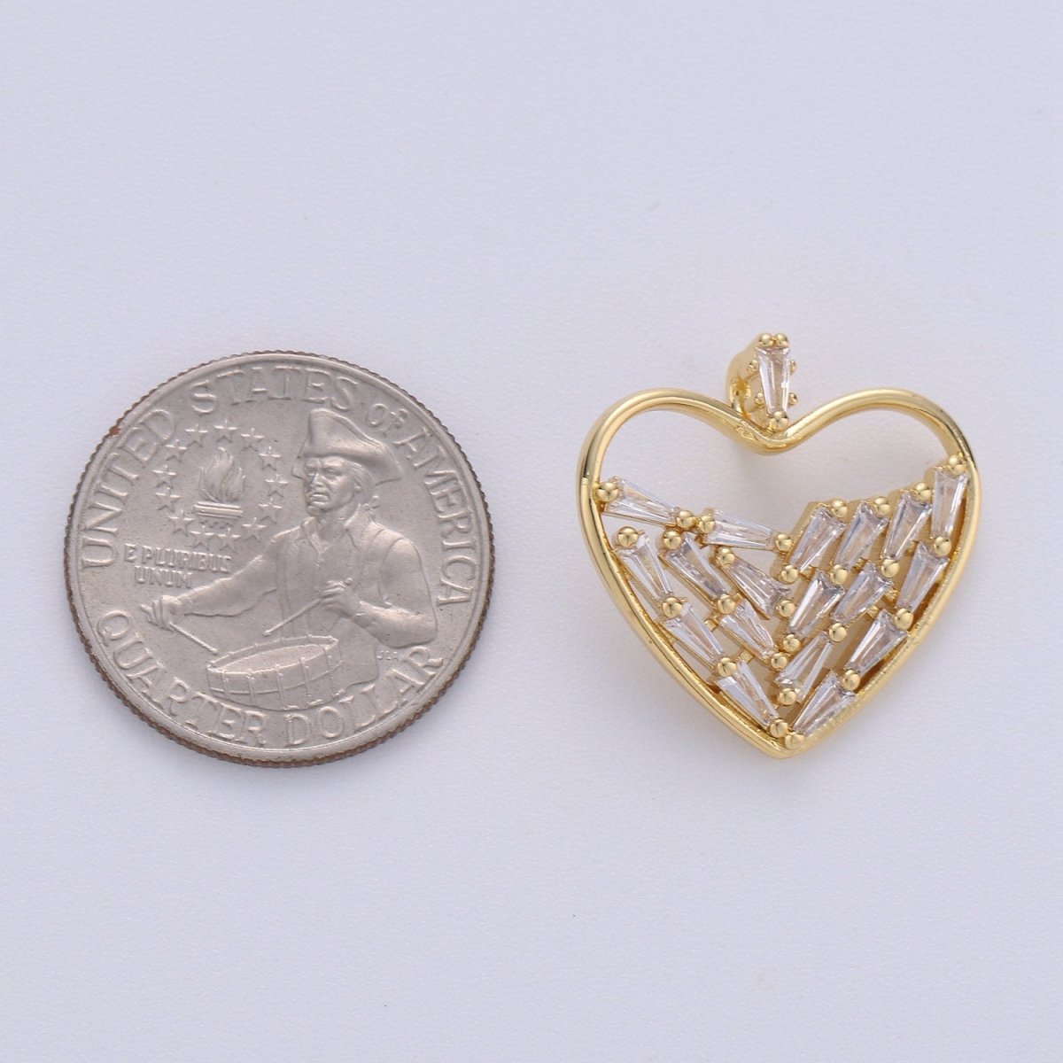 24k Gold Filled Cubic heart charms Gold Star Charm Celestial Jewelry Making Supply I-703 - DLUXCA