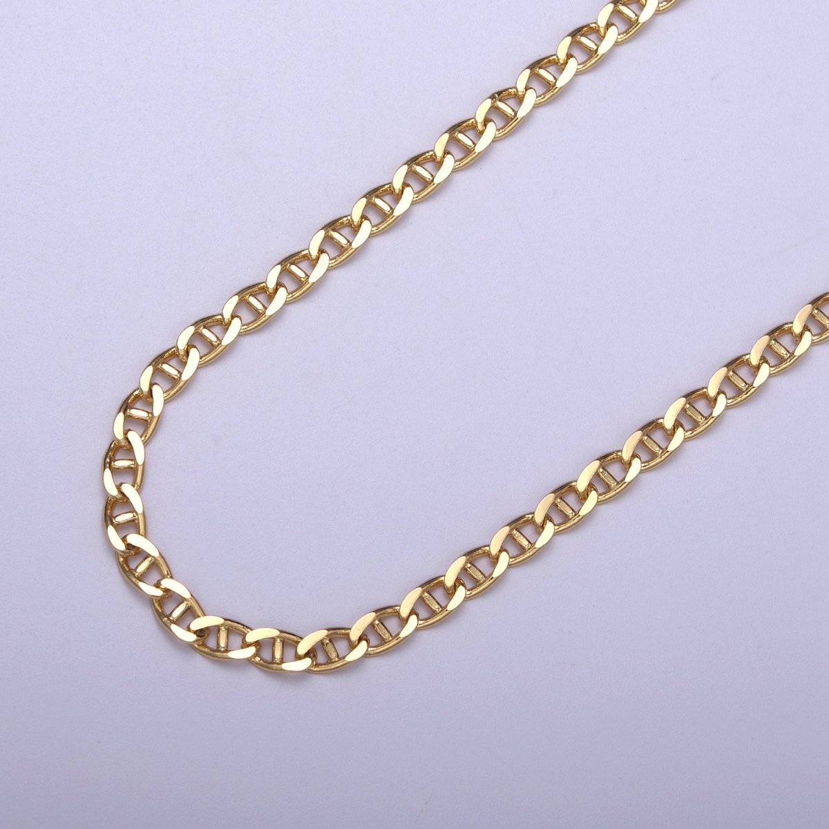24K Gold Filled Curb Anchor Curb Chain by Yard, 5.8X3.2mm Wholesale Anchor Chain For Jewelry Craft Making | ROLL-626 Clearance Pricing - DLUXCA
