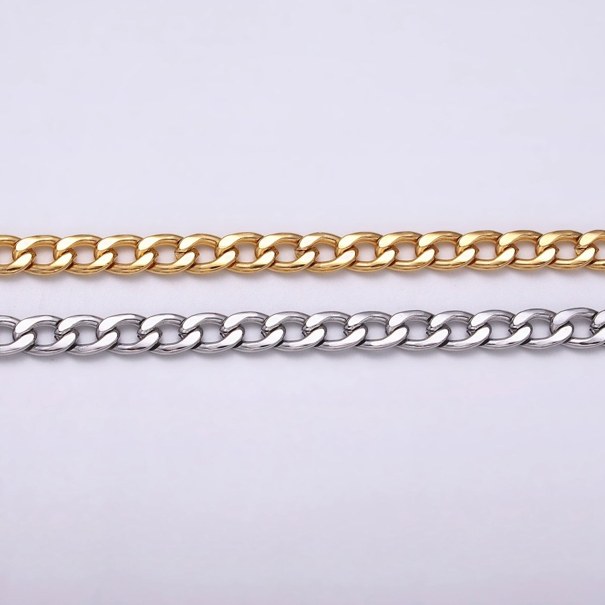 24K Gold Filled Curb Chain 5 mm Dainty Miami Cuban Curb Unfinished Chain by Yard | ROLL-1293 ROLL-1294 Clearance Pricing - DLUXCA