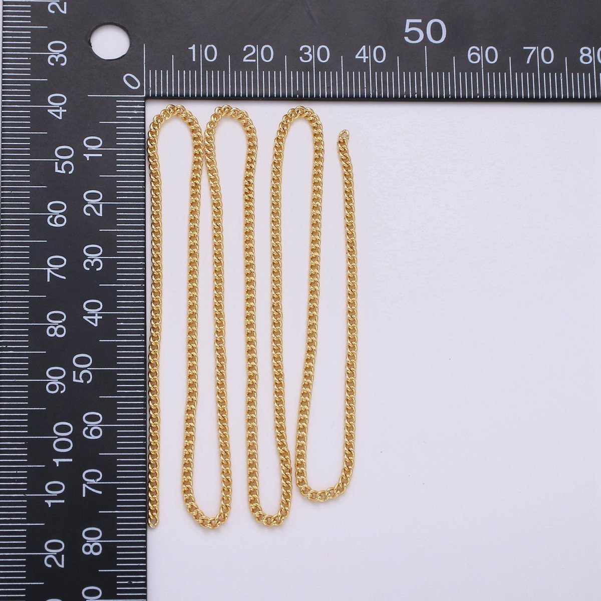 24K Gold Filled CURB Chain by the Yard, 5mm Unfinished Gold Chain For Bracelet Necklace Anklet Jewelry Making Supply | ROLL-140 Clearance Pricing - DLUXCA