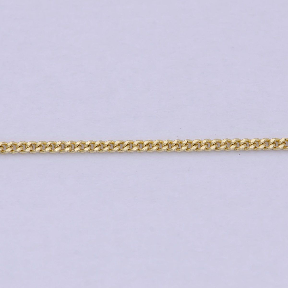 24K Gold Filled Curb Chain Necklace, 17.7 Inch Curb Chain Necklace, Dainty 1mm Link Necklace w/ Lobster Clasp | WA-811 Clearance Pricing - DLUXCA